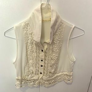 Crop top button down sleeveless